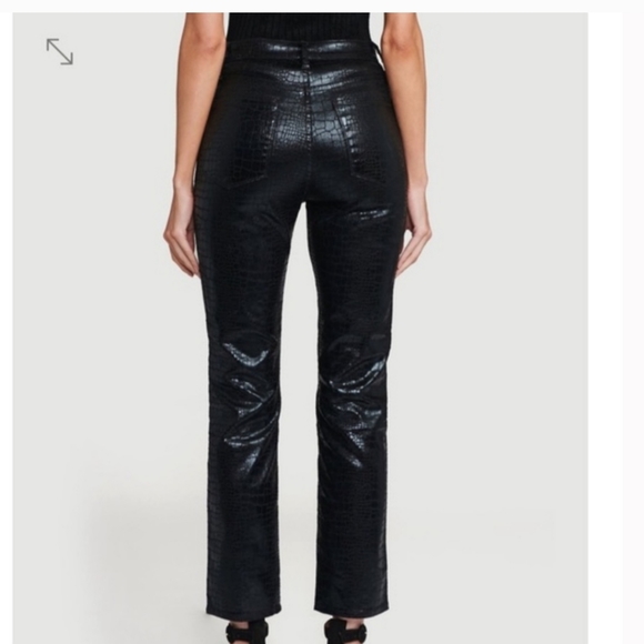 Frame Denim Pants - Frame woman's  black croc print  stretch ankle crop pants size 28